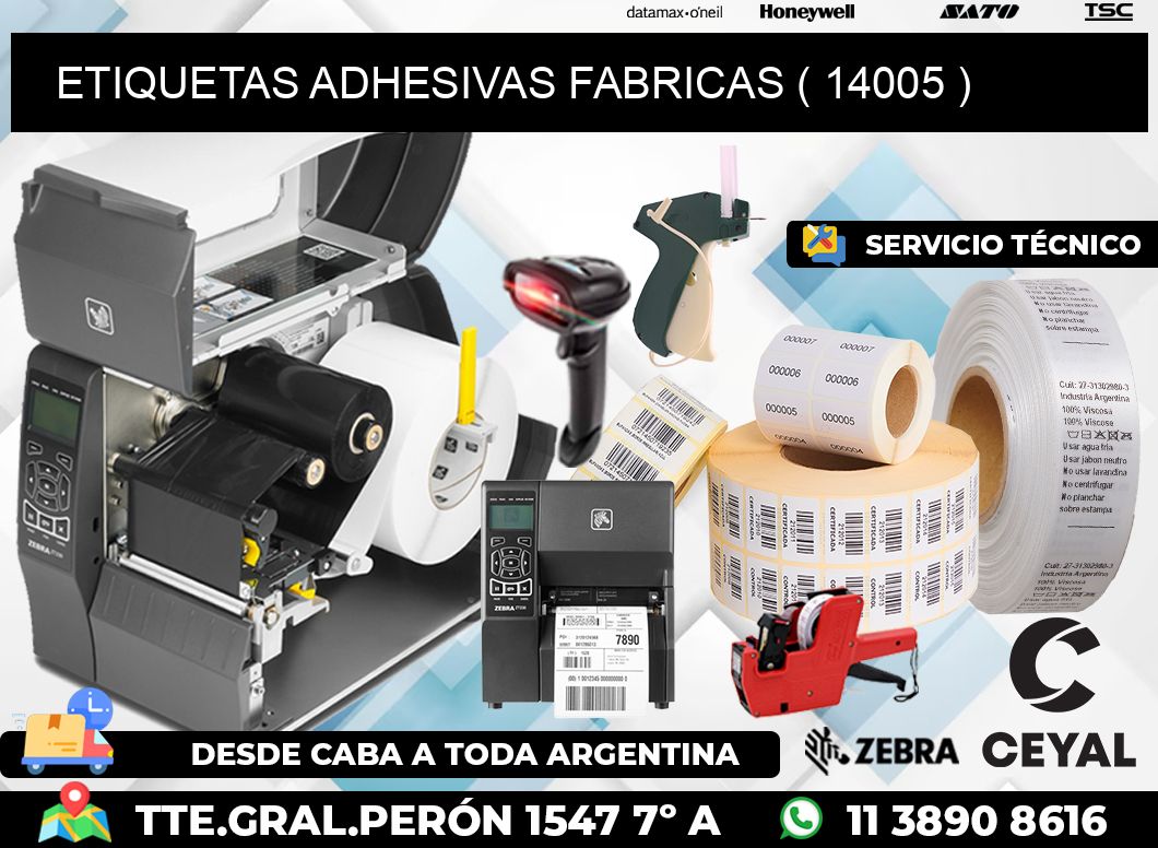 ETIQUETAS ADHESIVAS FABRICAS ( 14005 )