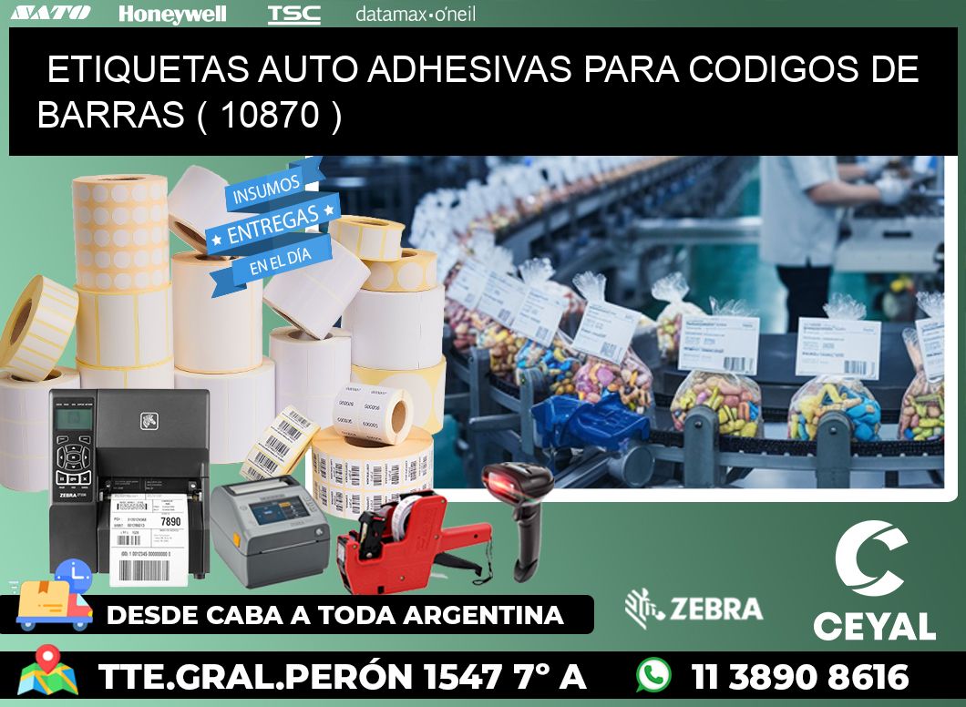 ETIQUETAS AUTO ADHESIVAS PARA CODIGOS DE BARRAS ( 10870 )