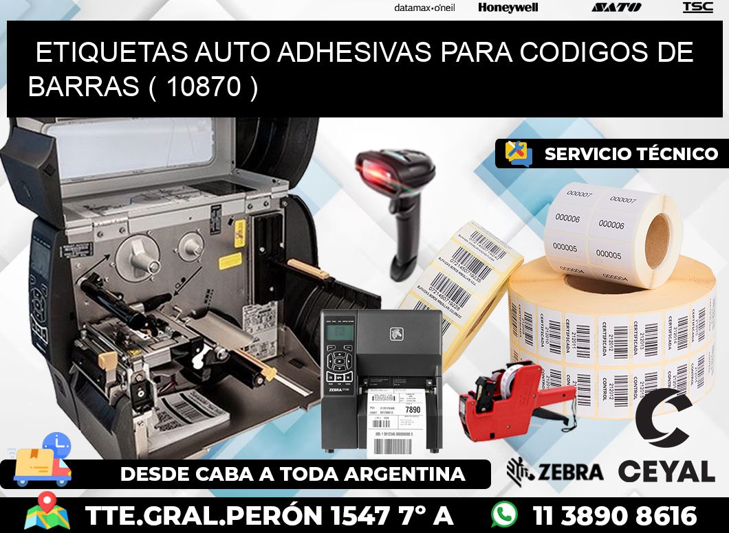 ETIQUETAS AUTO ADHESIVAS PARA CODIGOS DE BARRAS ( 10870 )
