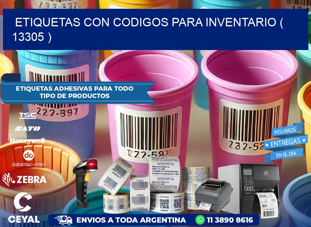 ETIQUETAS CON CODIGOS PARA INVENTARIO ( 13305 )