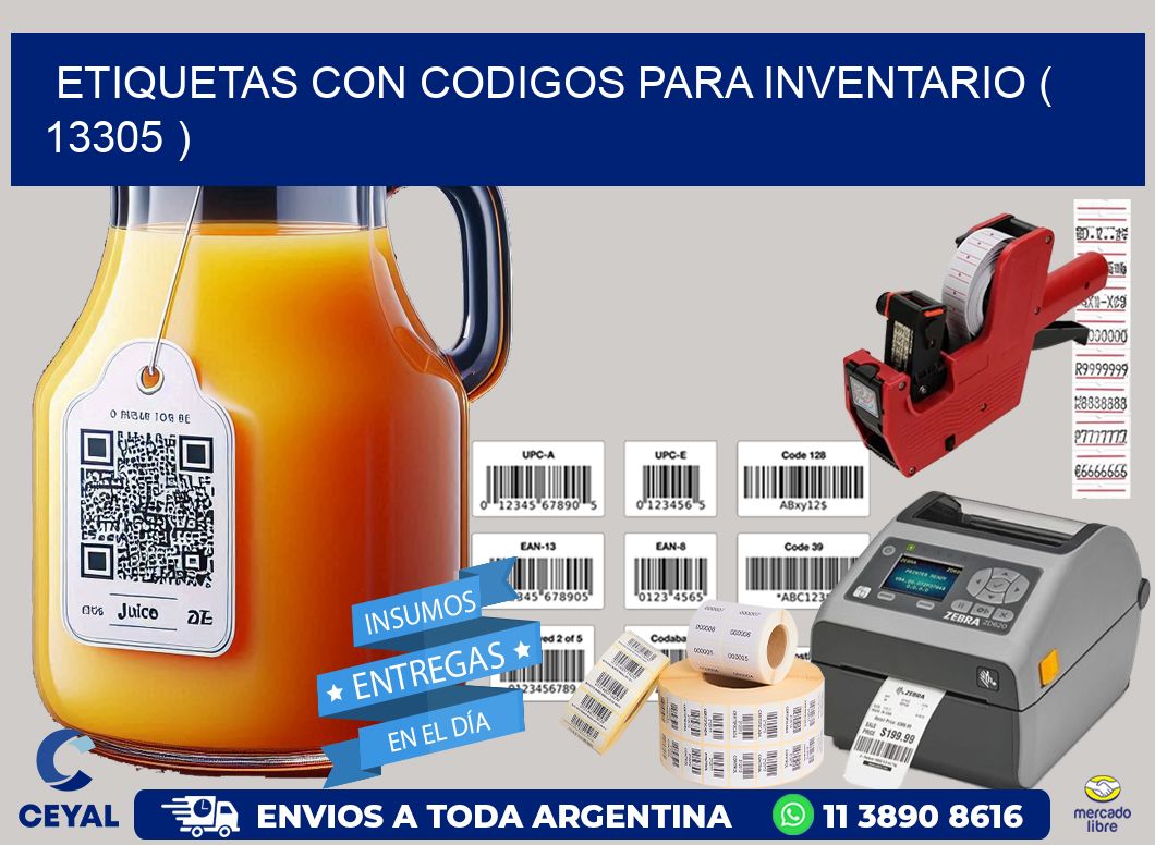 ETIQUETAS CON CODIGOS PARA INVENTARIO ( 13305 )