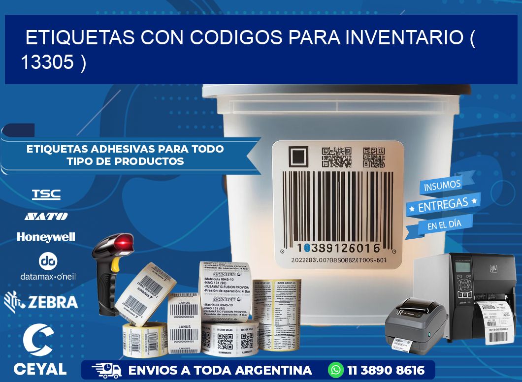 ETIQUETAS CON CODIGOS PARA INVENTARIO ( 13305 )