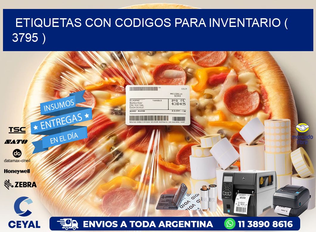 ETIQUETAS CON CODIGOS PARA INVENTARIO ( 3795 )