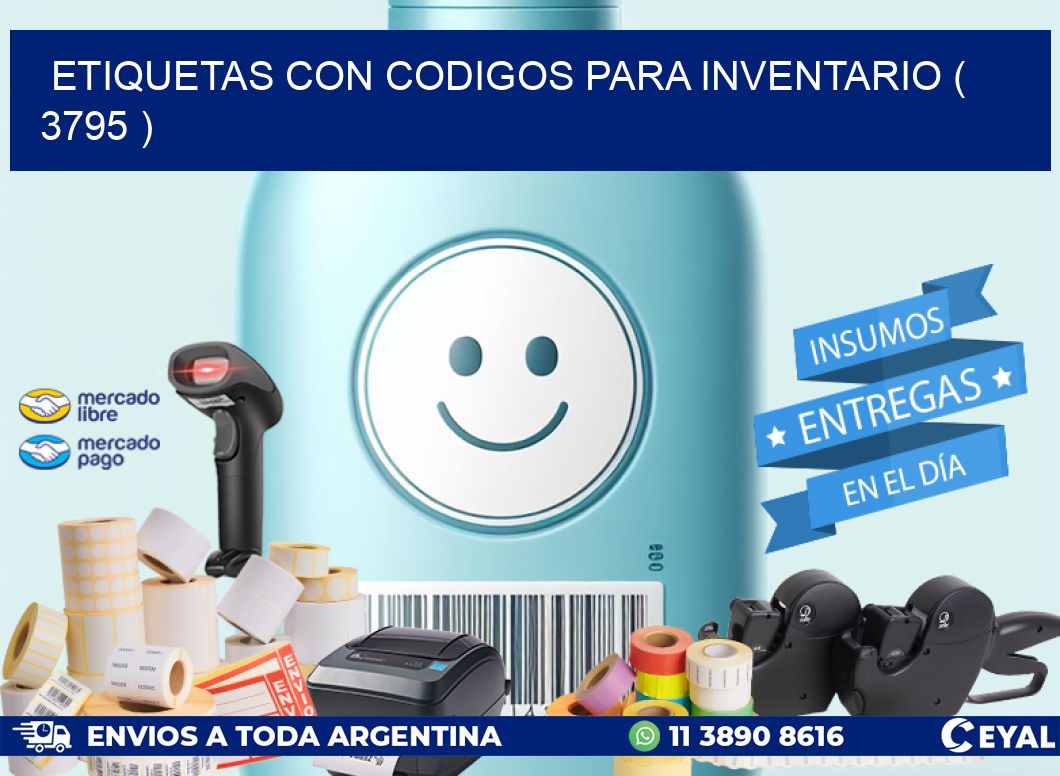 ETIQUETAS CON CODIGOS PARA INVENTARIO ( 3795 )