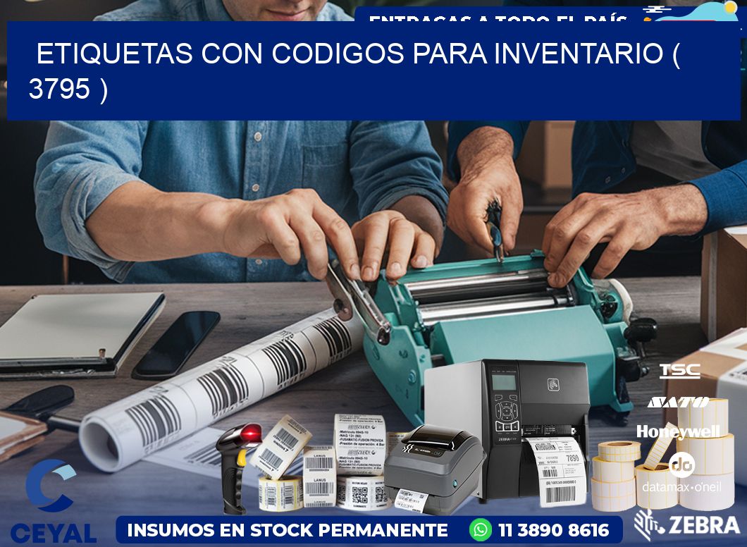 ETIQUETAS CON CODIGOS PARA INVENTARIO ( 3795 )