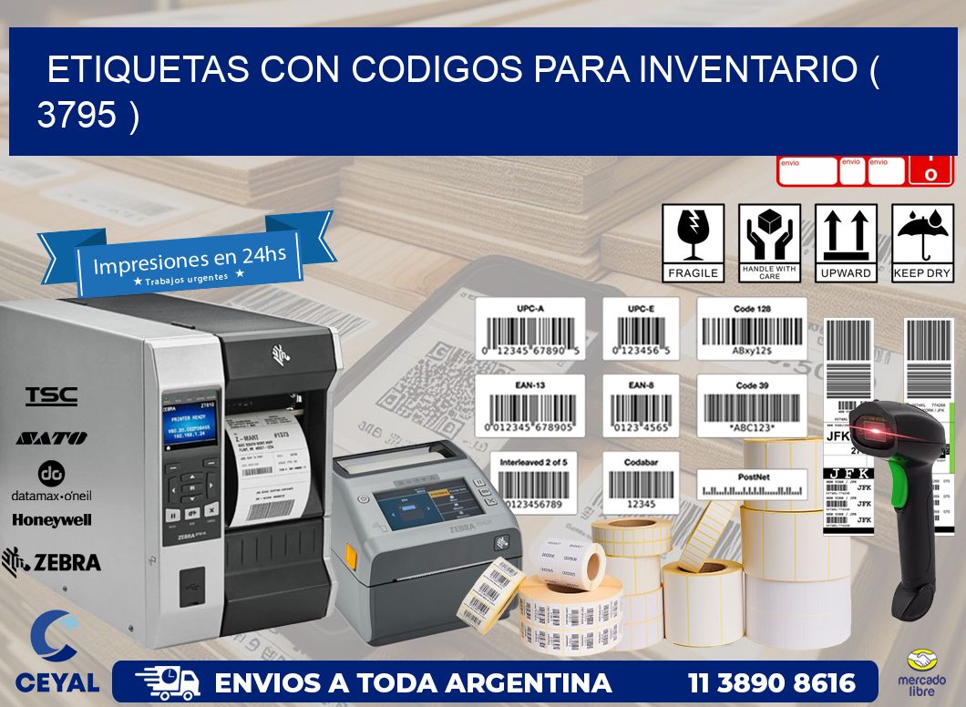 ETIQUETAS CON CODIGOS PARA INVENTARIO ( 3795 )