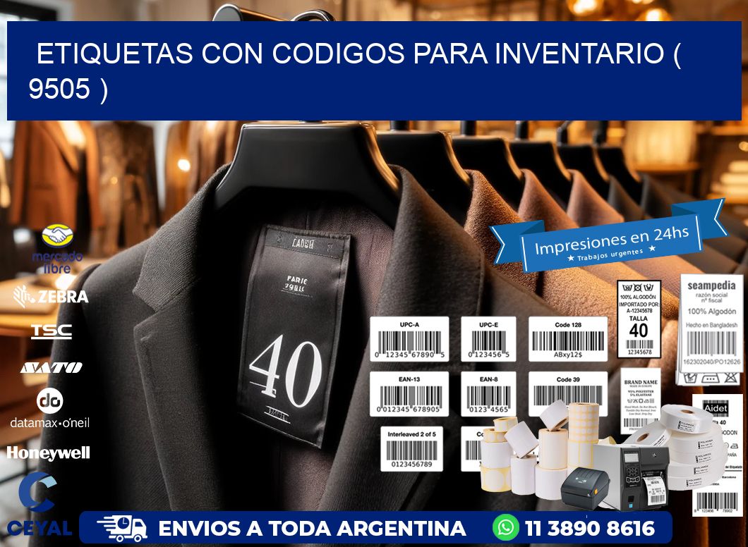ETIQUETAS CON CODIGOS PARA INVENTARIO ( 9505 )