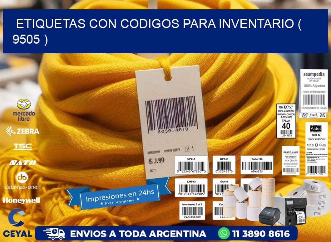 ETIQUETAS CON CODIGOS PARA INVENTARIO ( 9505 )