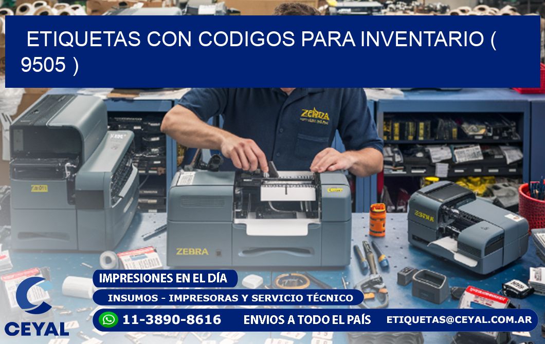 ETIQUETAS CON CODIGOS PARA INVENTARIO ( 9505 )