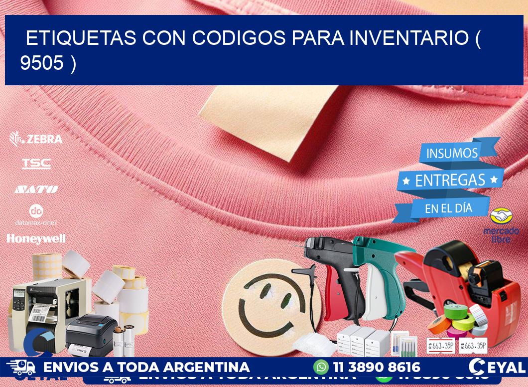 ETIQUETAS CON CODIGOS PARA INVENTARIO ( 9505 )