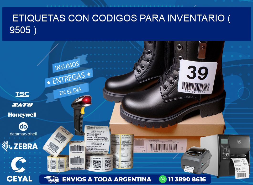 ETIQUETAS CON CODIGOS PARA INVENTARIO ( 9505 )
