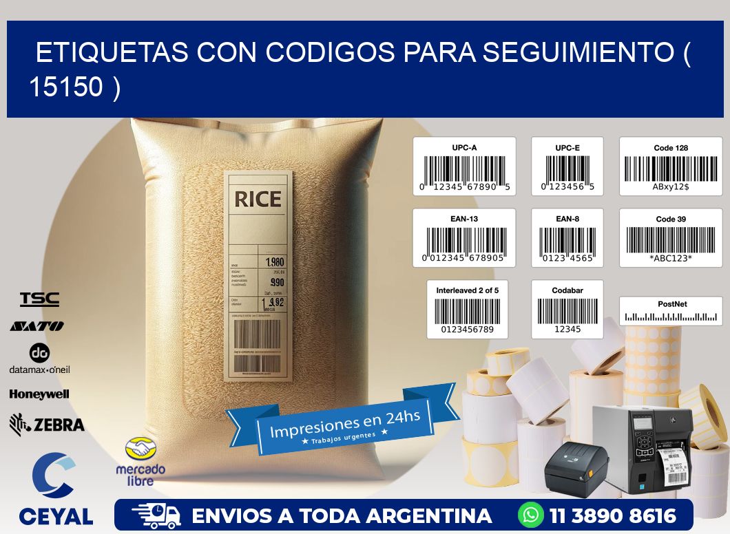 ETIQUETAS CON CODIGOS PARA SEGUIMIENTO ( 15150 )