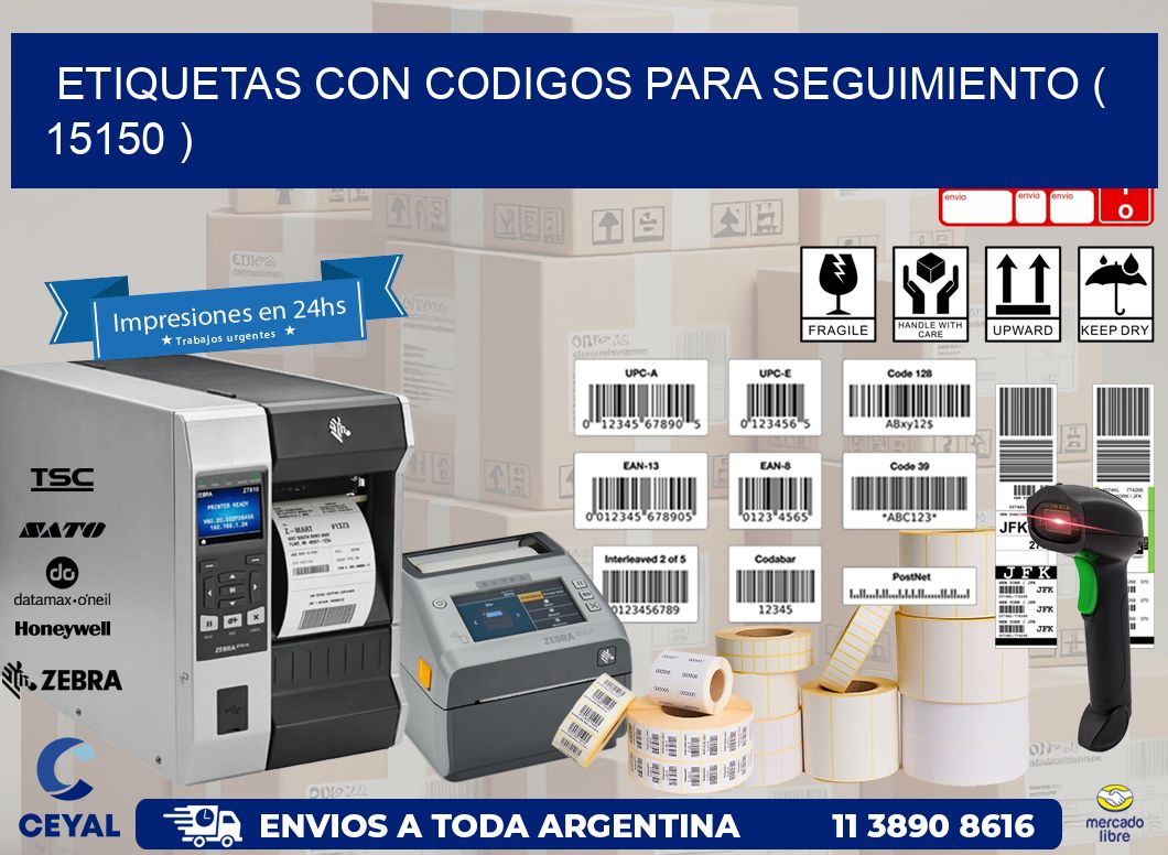 ETIQUETAS CON CODIGOS PARA SEGUIMIENTO ( 15150 )