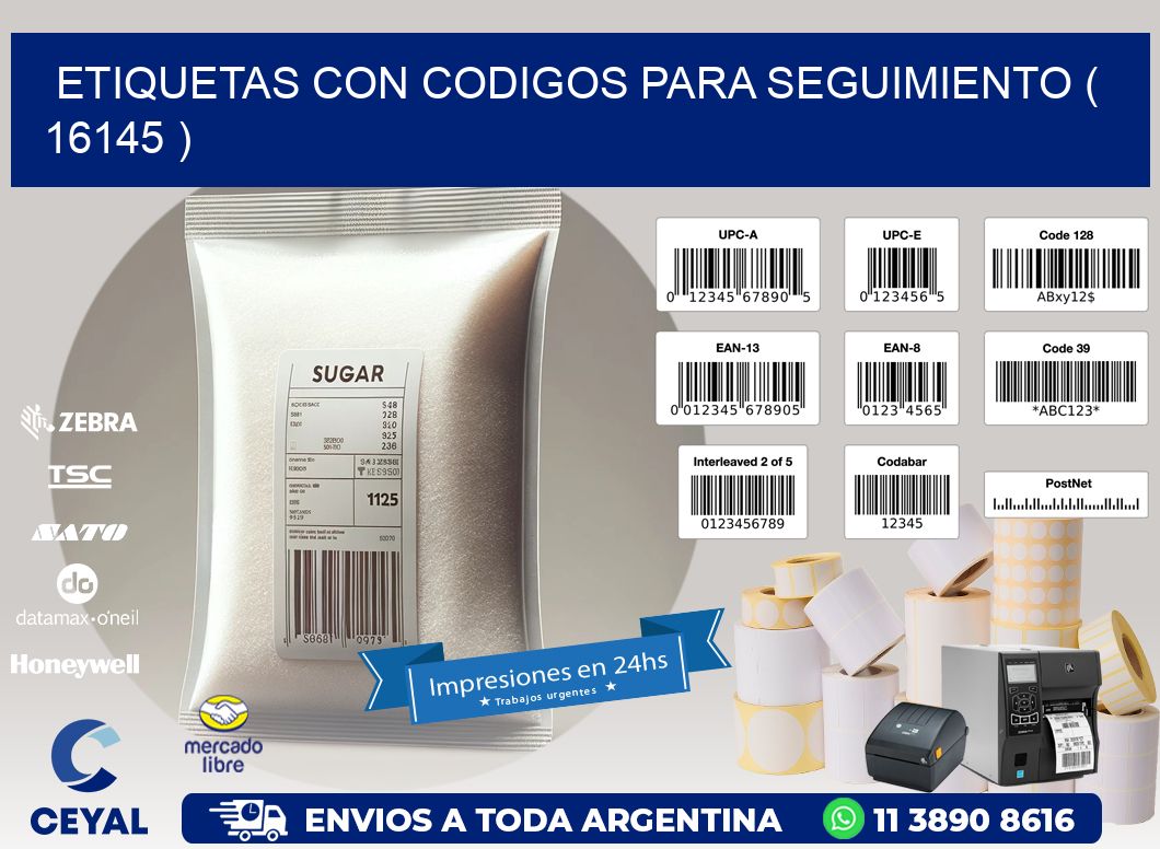 ETIQUETAS CON CODIGOS PARA SEGUIMIENTO ( 16145 )