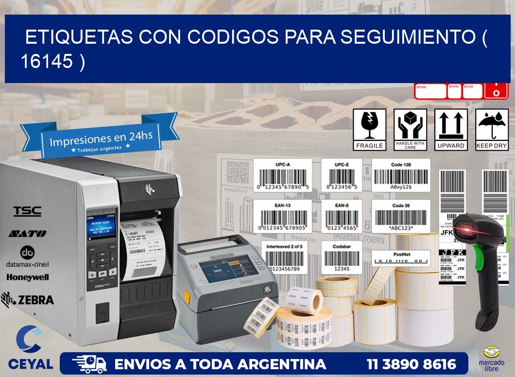 ETIQUETAS CON CODIGOS PARA SEGUIMIENTO ( 16145 )