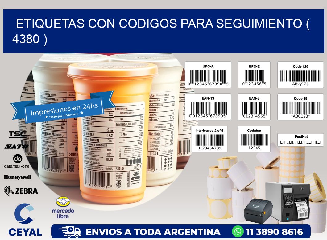 ETIQUETAS CON CODIGOS PARA SEGUIMIENTO ( 4380 )
