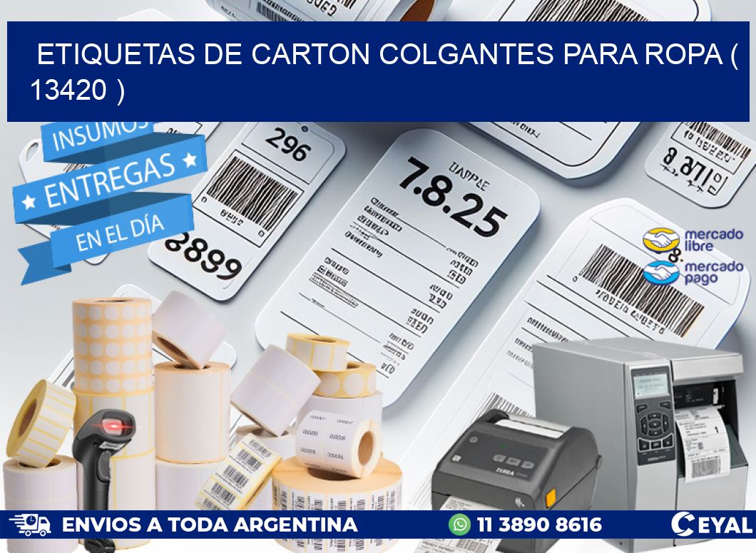 ETIQUETAS DE CARTON COLGANTES PARA ROPA ( 13420 )