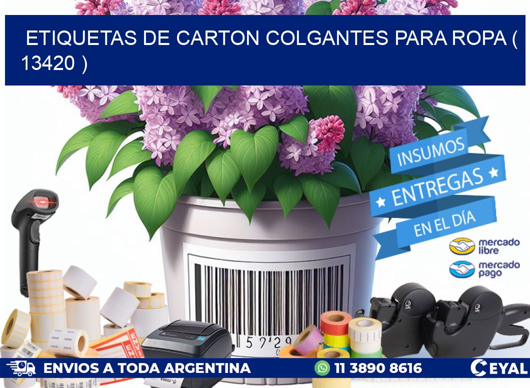 ETIQUETAS DE CARTON COLGANTES PARA ROPA ( 13420 )
