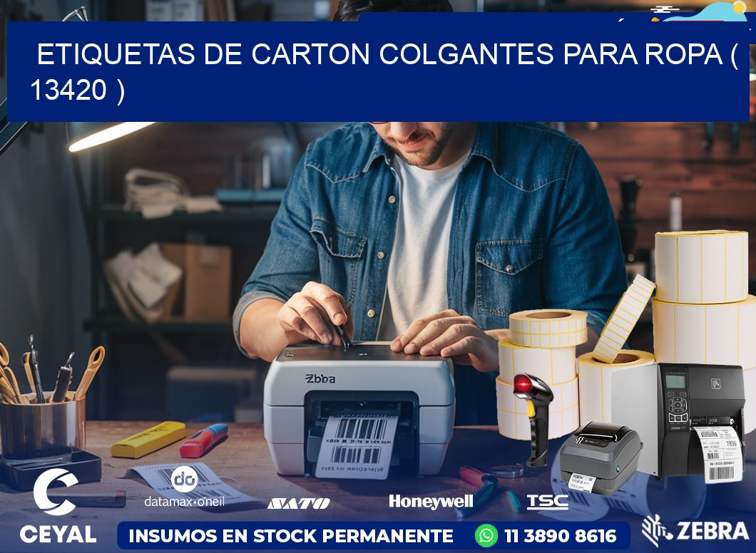 ETIQUETAS DE CARTON COLGANTES PARA ROPA ( 13420 )
