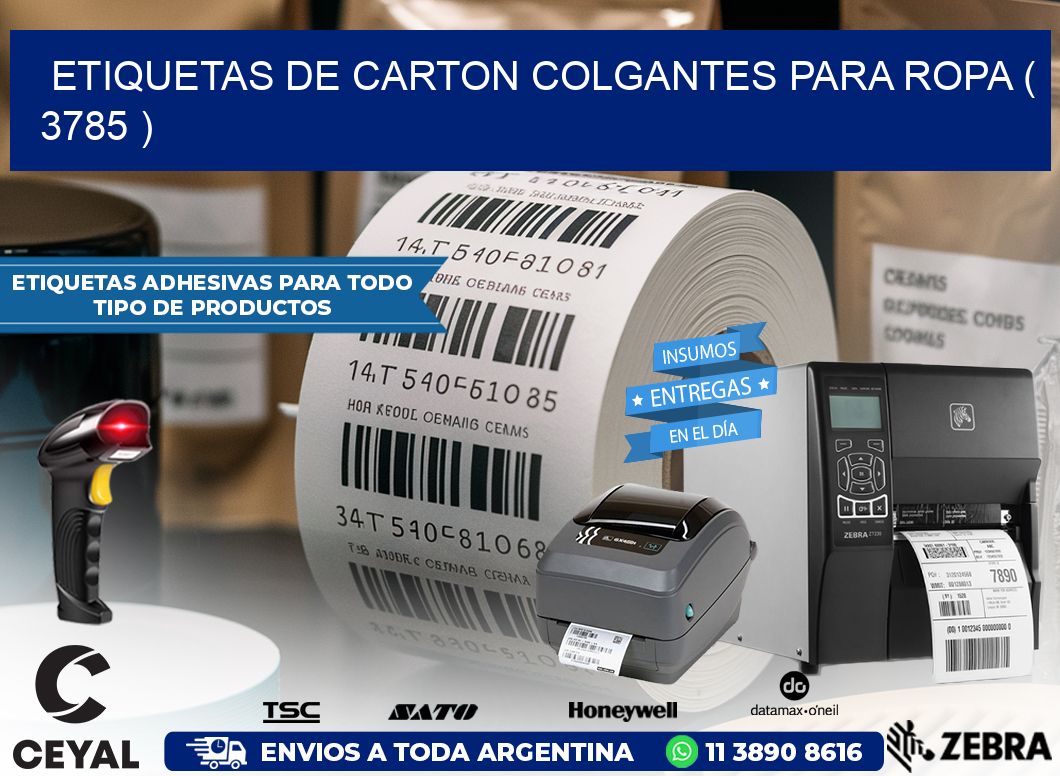 ETIQUETAS DE CARTON COLGANTES PARA ROPA ( 3785 )