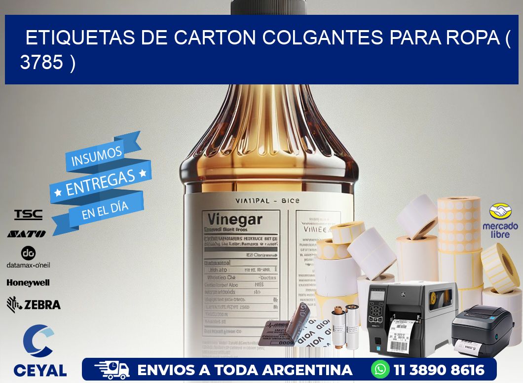 ETIQUETAS DE CARTON COLGANTES PARA ROPA ( 3785 )