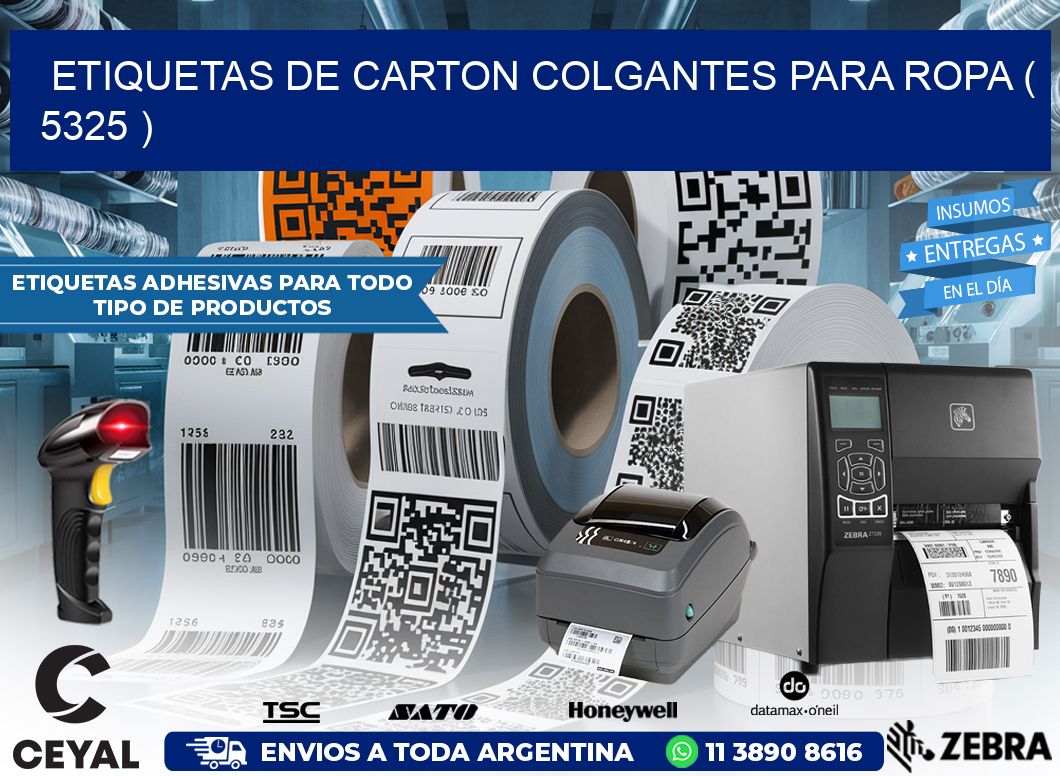 ETIQUETAS DE CARTON COLGANTES PARA ROPA ( 5325 )