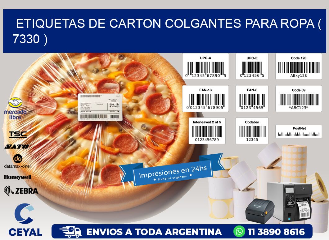 ETIQUETAS DE CARTON COLGANTES PARA ROPA ( 7330 )