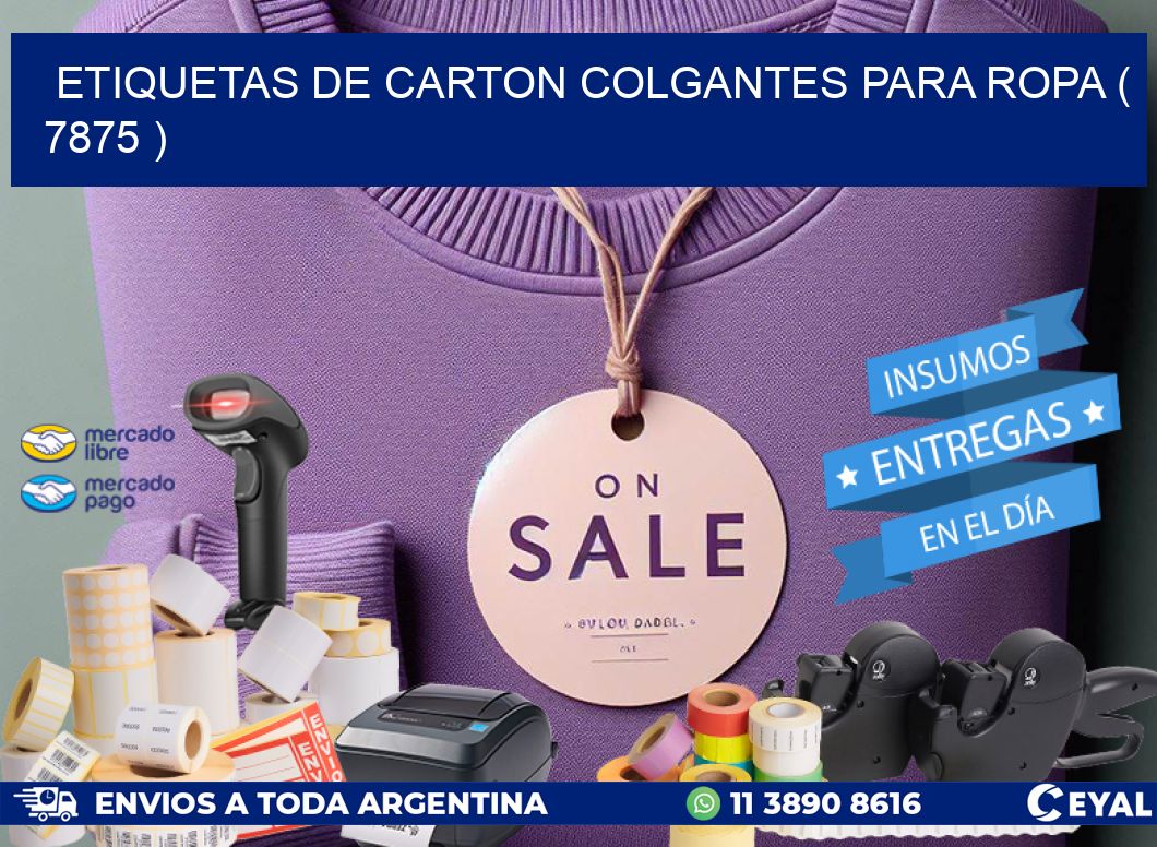 ETIQUETAS DE CARTON COLGANTES PARA ROPA ( 7875 )