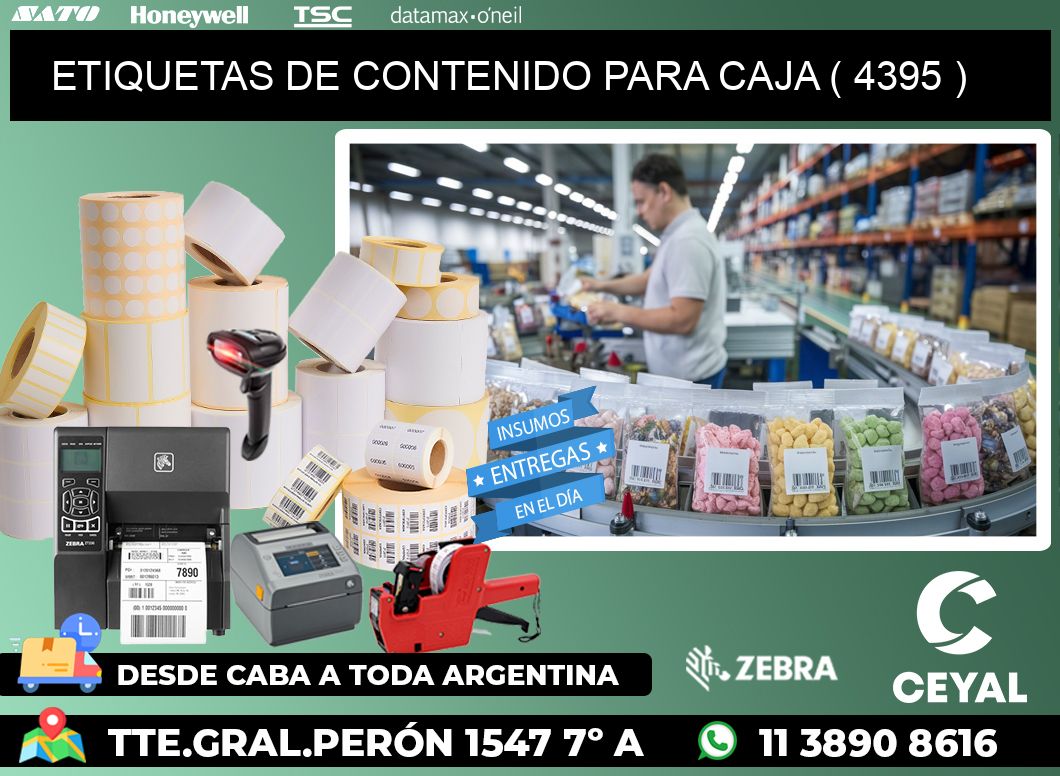 ETIQUETAS DE CONTENIDO PARA CAJA ( 4395 )
