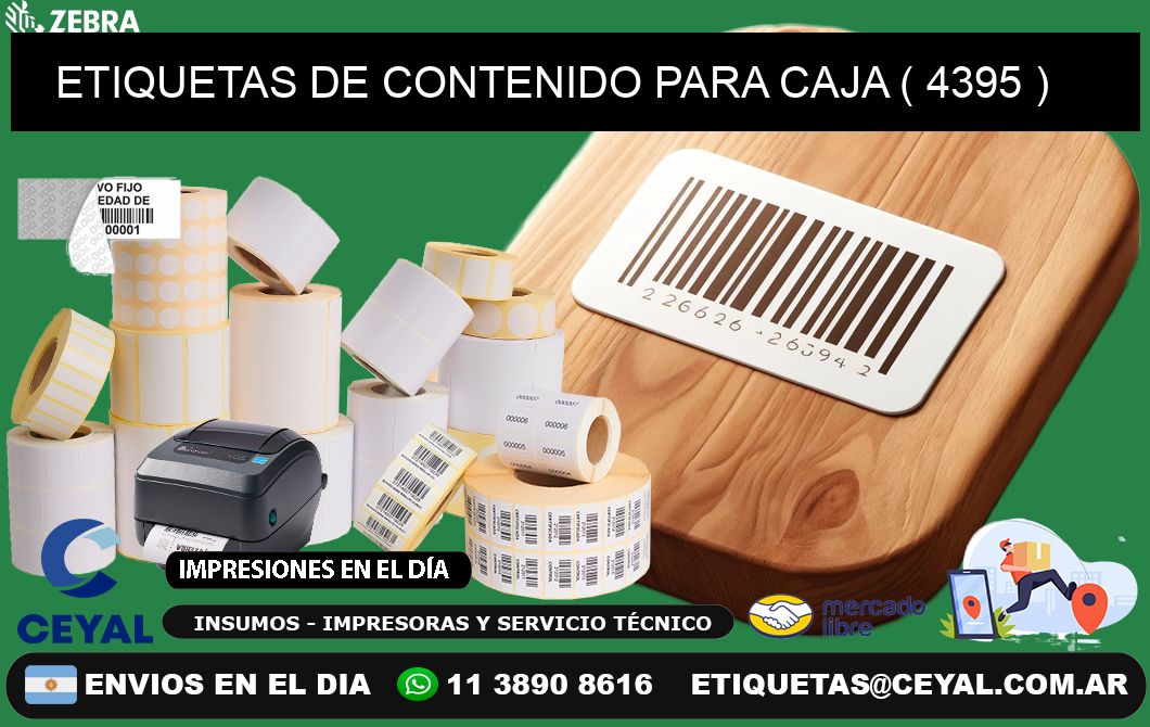 ETIQUETAS DE CONTENIDO PARA CAJA ( 4395 )