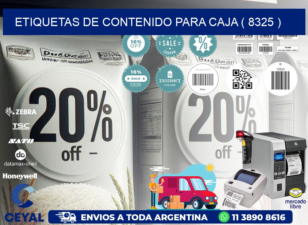 ETIQUETAS DE CONTENIDO PARA CAJA ( 8325 )