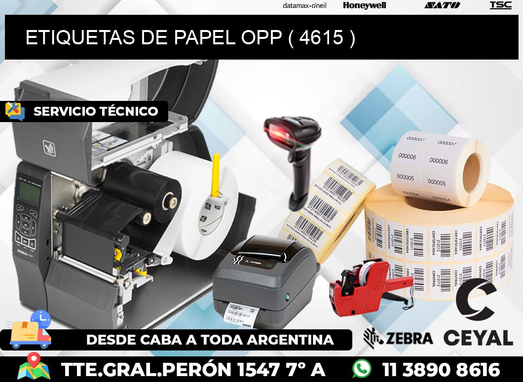 ETIQUETAS DE PAPEL OPP ( 4615 )