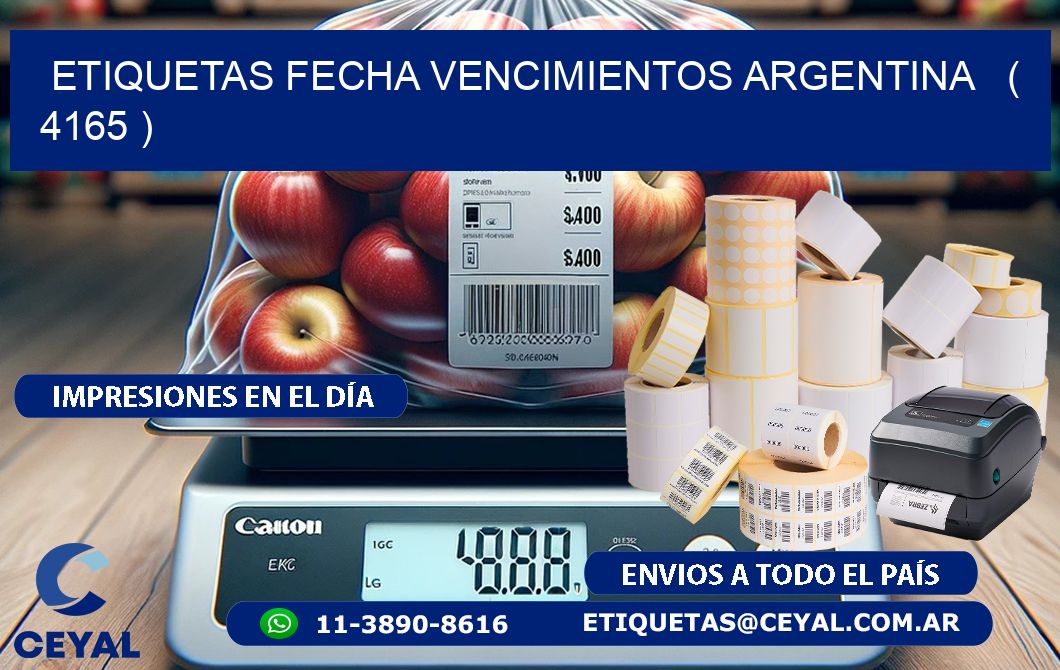 ETIQUETAS FECHA VENCIMIENTOS ARGENTINA   ( 4165 )