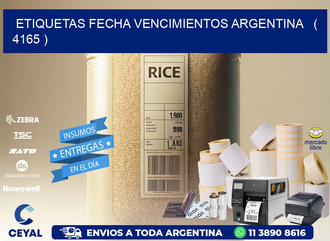 ETIQUETAS FECHA VENCIMIENTOS ARGENTINA ( 4165 )