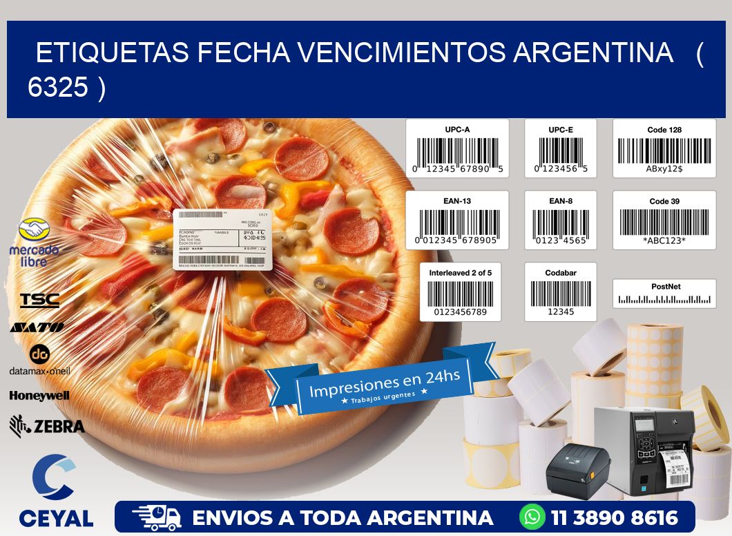 ETIQUETAS FECHA VENCIMIENTOS ARGENTINA ( 6325 )