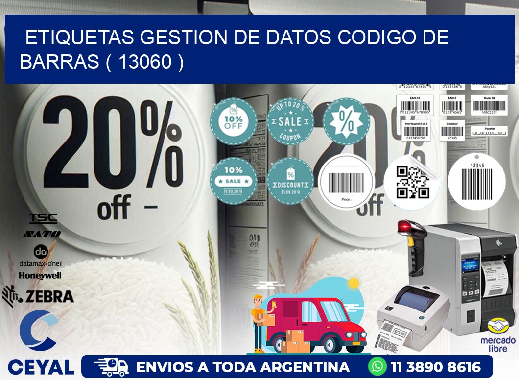 ETIQUETAS GESTION DE DATOS CODIGO DE BARRAS ( 13060 )