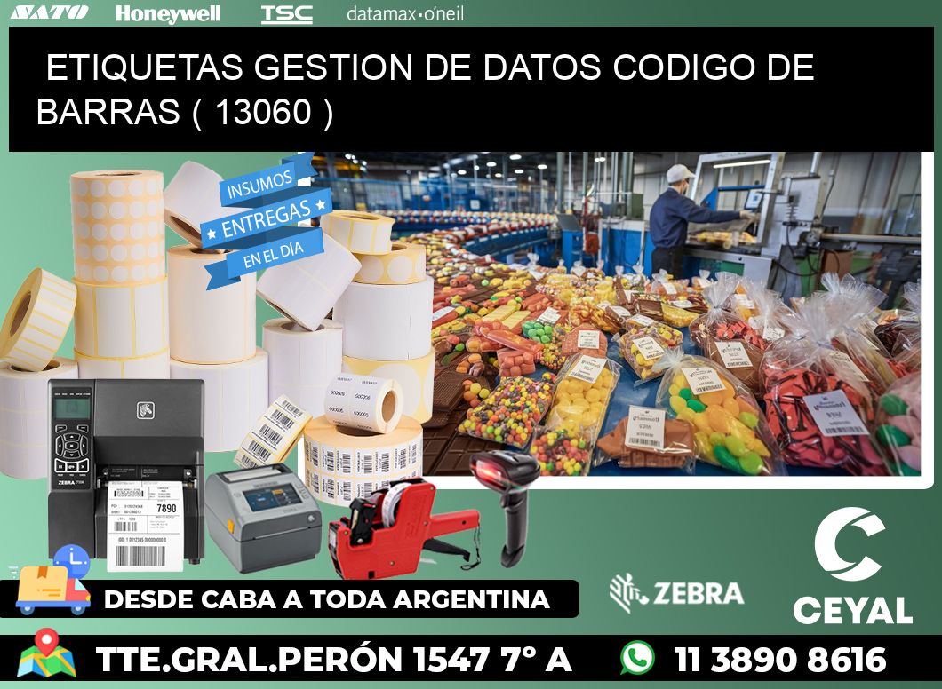 ETIQUETAS GESTION DE DATOS CODIGO DE BARRAS ( 13060 )