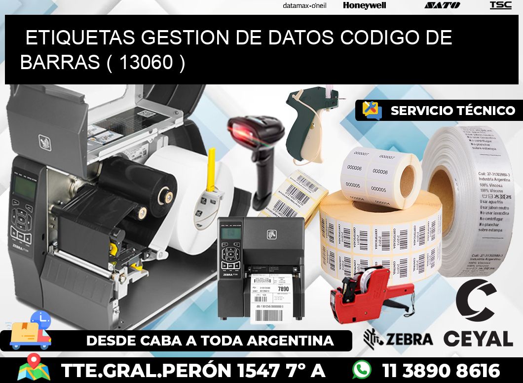 ETIQUETAS GESTION DE DATOS CODIGO DE BARRAS ( 13060 )