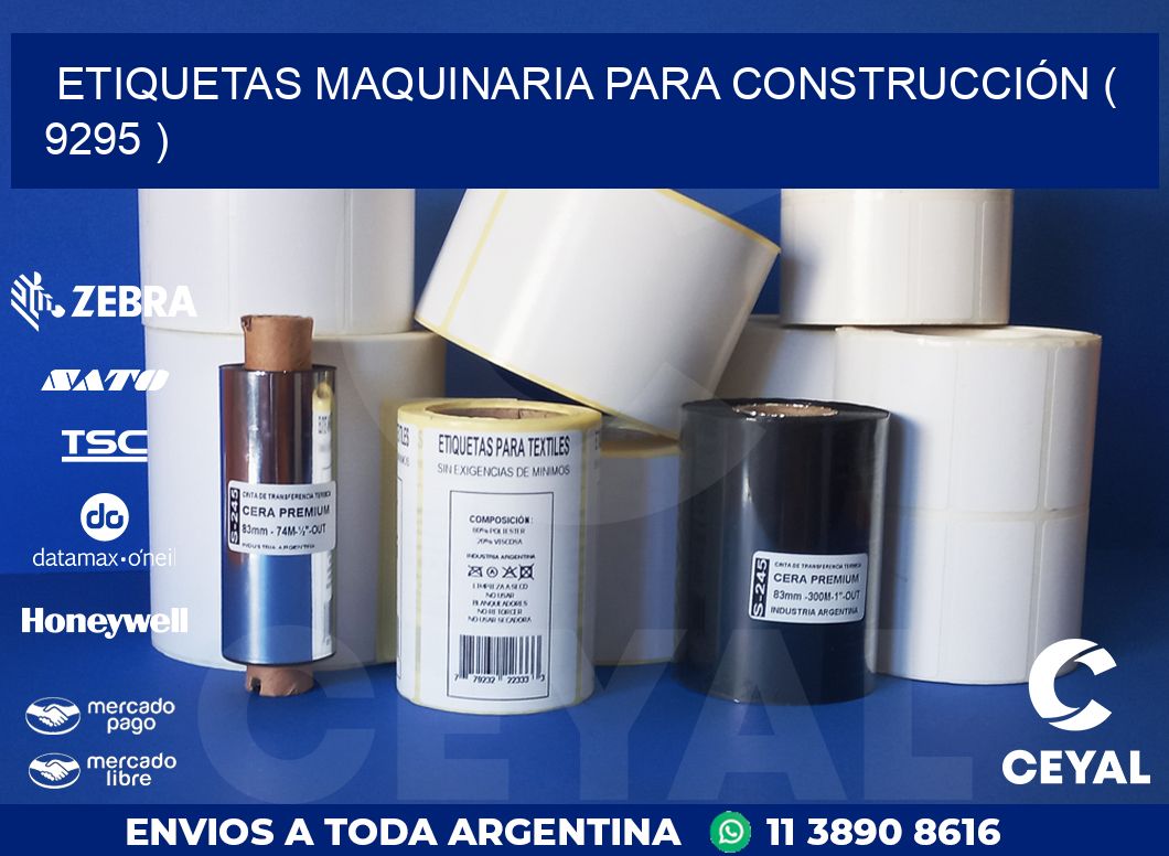 ETIQUETAS MAQUINARIA PARA CONSTRUCCIÓN ( 9295 )
