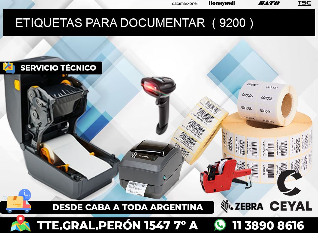 ETIQUETAS PARA DOCUMENTAR ( 9200 )
