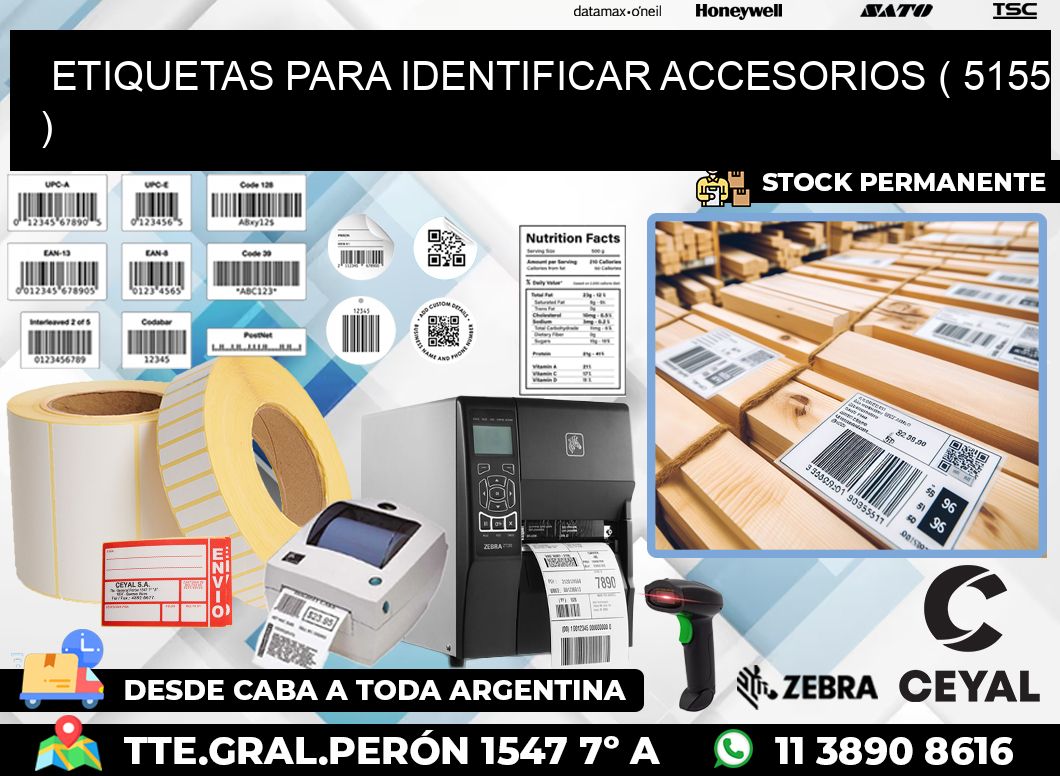 ETIQUETAS PARA IDENTIFICAR ACCESORIOS ( 5155 )