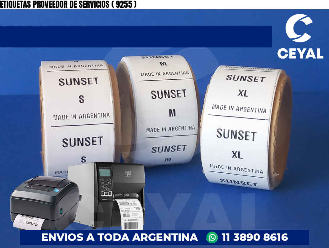 ETIQUETAS PROVEEDOR DE SERVICIOS ( 9255 )