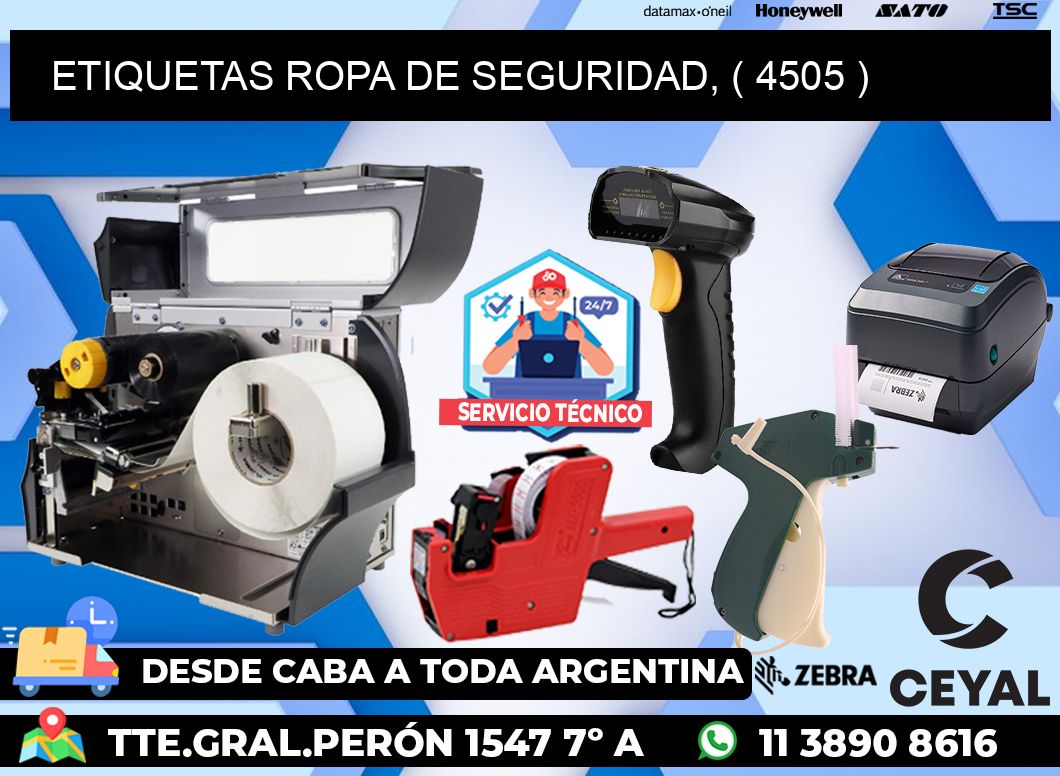 ETIQUETAS ROPA DE SEGURIDAD, ( 4505 )