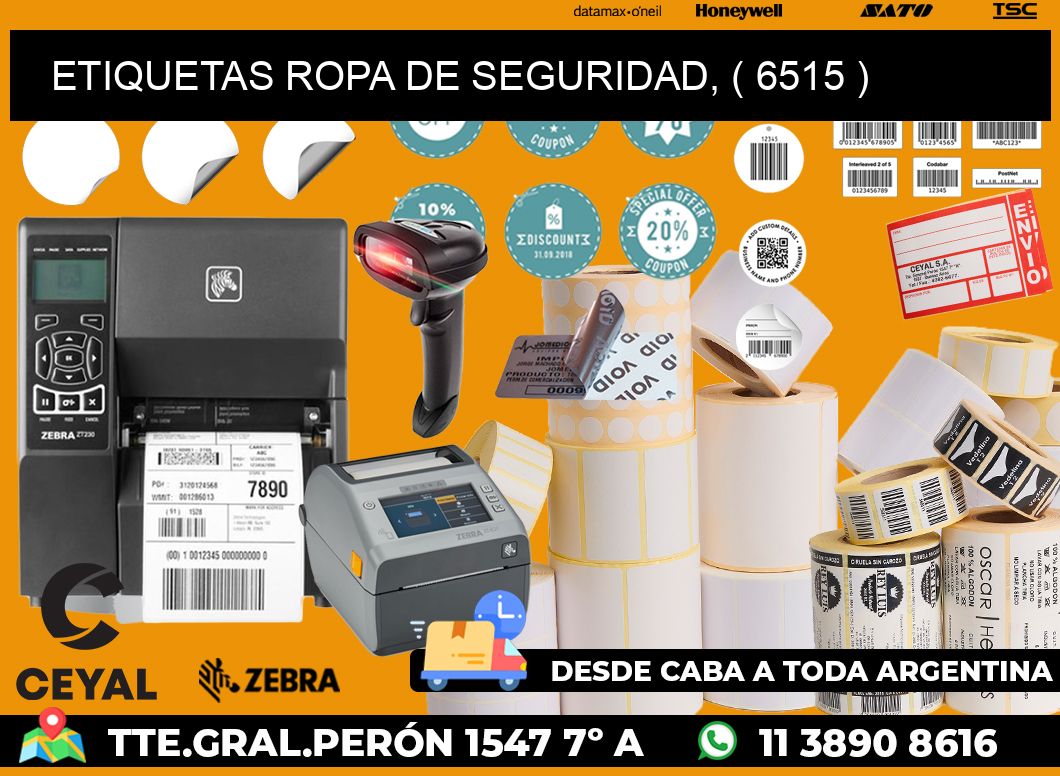 ETIQUETAS ROPA DE SEGURIDAD, ( 6515 )
