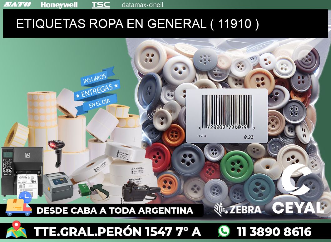 ETIQUETAS ROPA EN GENERAL ( 11910 )
