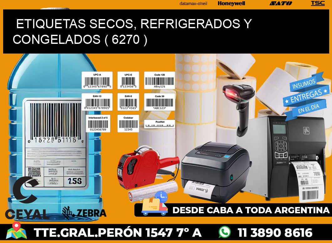 ETIQUETAS SECOS, REFRIGERADOS Y CONGELADOS ( 6270 )