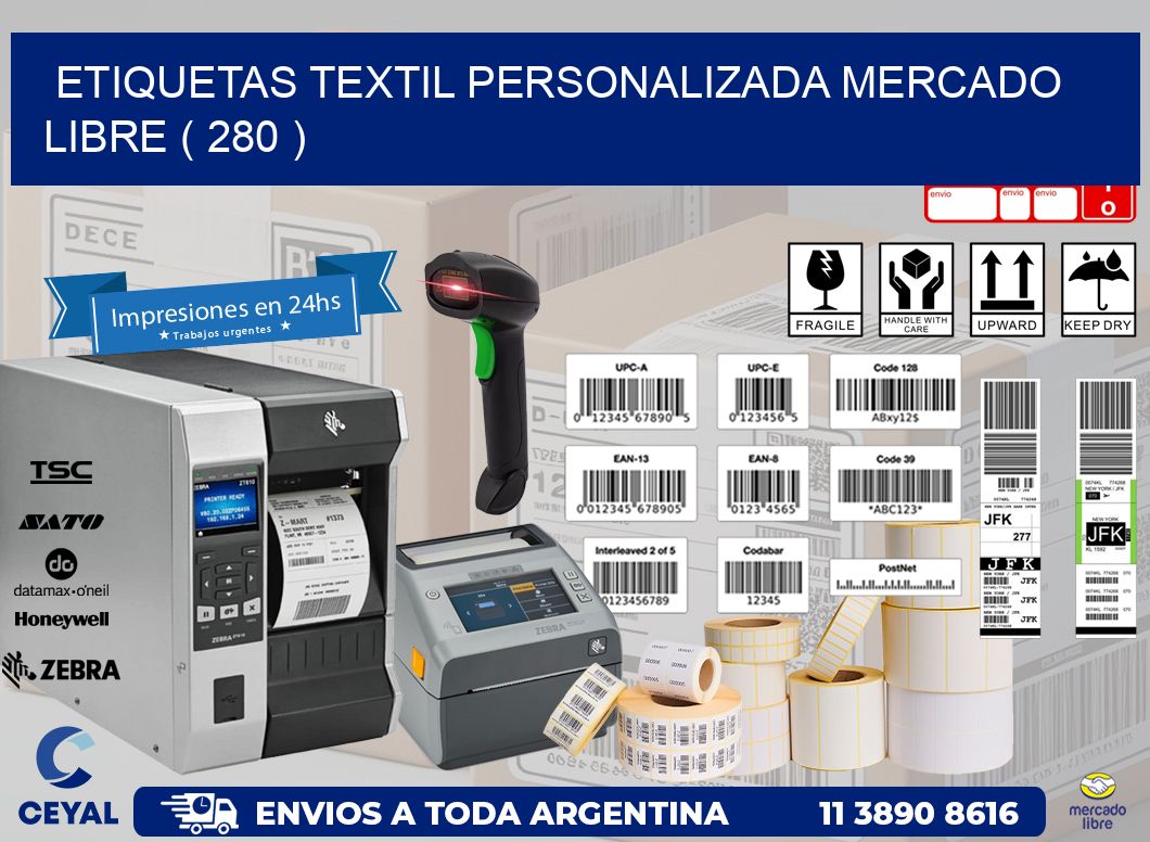 ETIQUETAS TEXTIL PERSONALIZADA MERCADO LIBRE ( 280 )