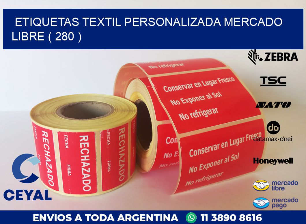 ETIQUETAS TEXTIL PERSONALIZADA MERCADO LIBRE ( 280 )