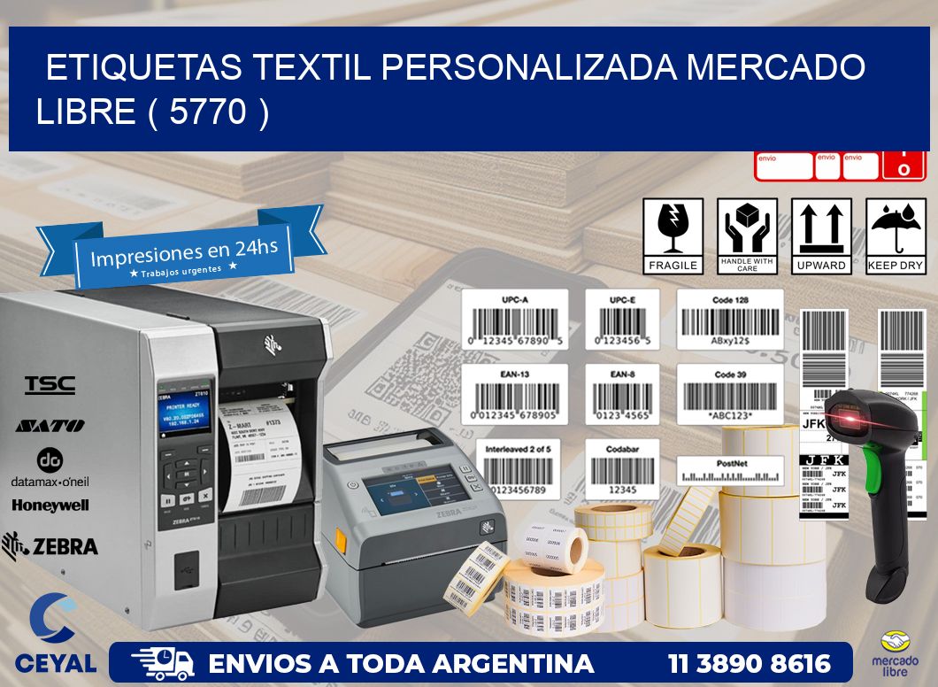 ETIQUETAS TEXTIL PERSONALIZADA MERCADO LIBRE ( 5770 )