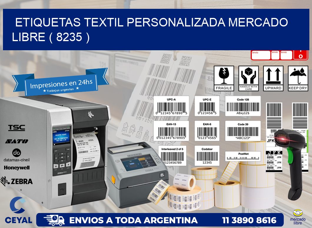 ETIQUETAS TEXTIL PERSONALIZADA MERCADO LIBRE ( 8235 )